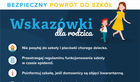 Wskazówki  dla rodzica - bezpieczny powrót do szkół